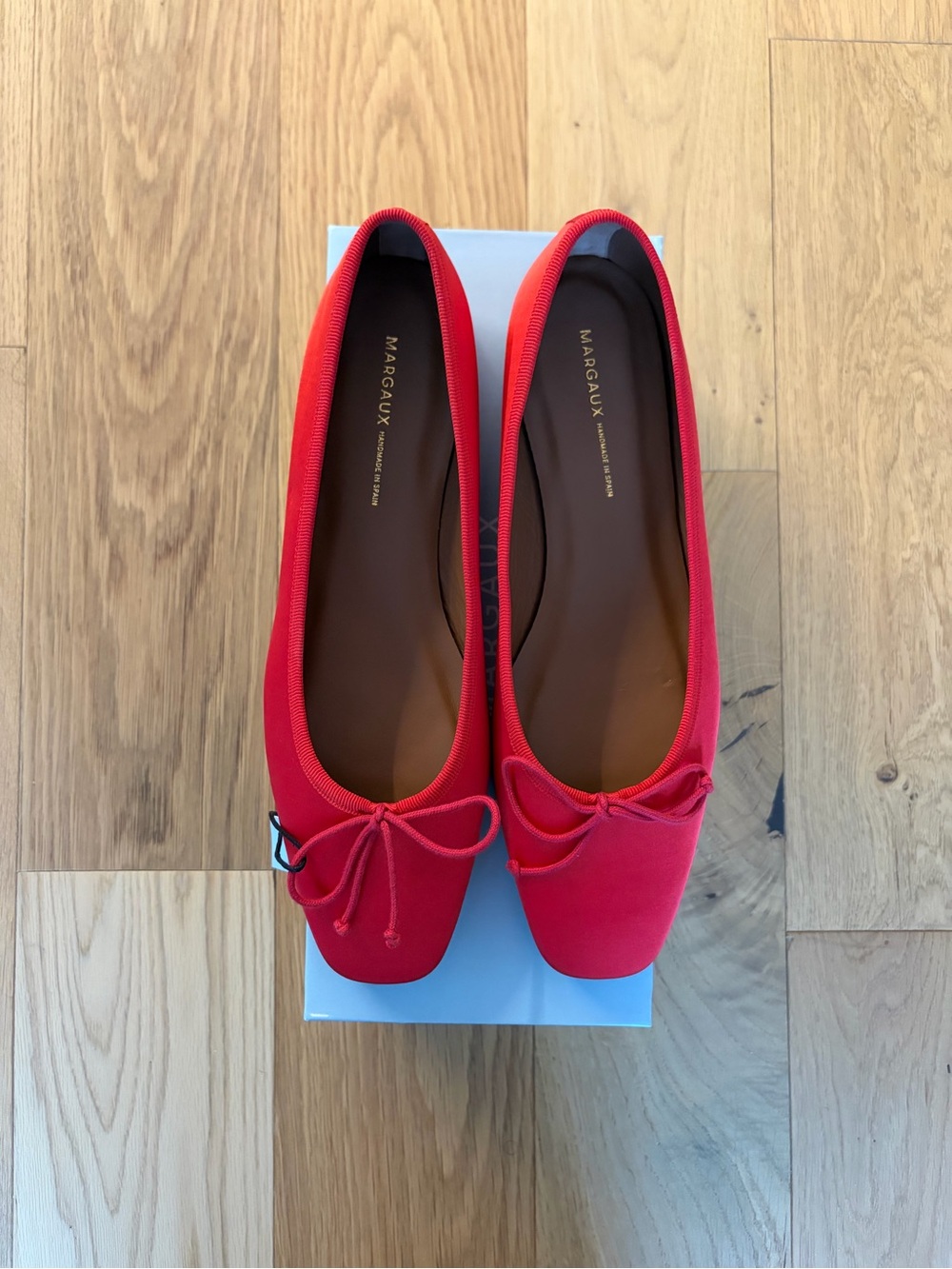 Margaux Fonteyn Ballet Flats Satin Red 39.5